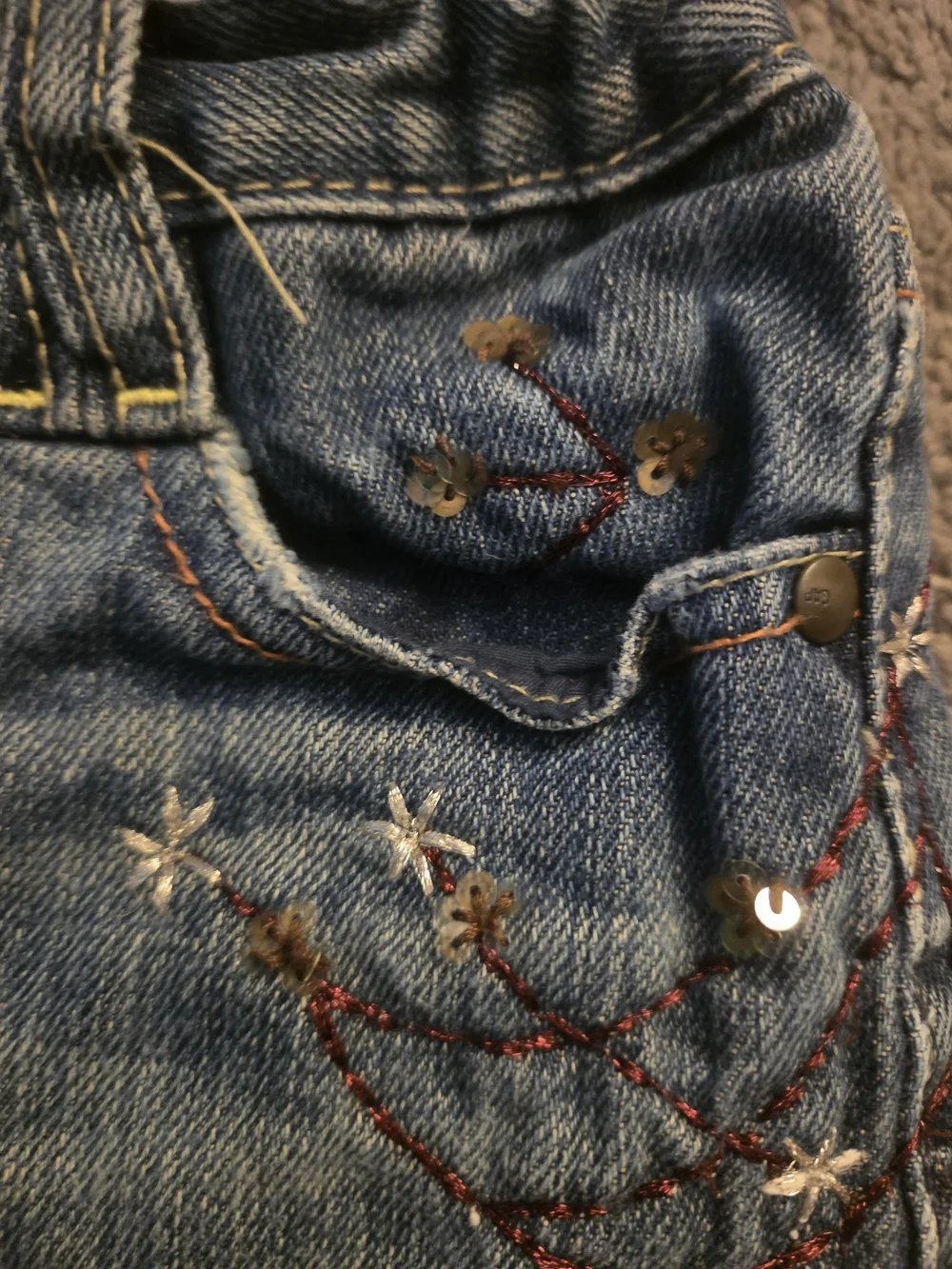 GAP brand, Blue Denim, Toddler‎ jean skort with Floral Embroidery, Size 4